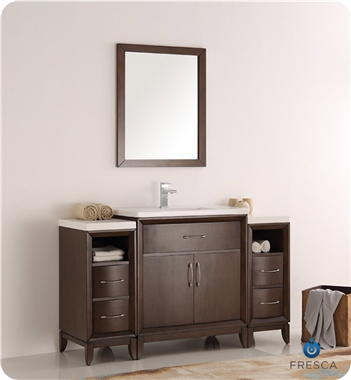 Fresca Cambridge 54" Antique Coffee Traditional Bathroom Vanity with Mirror