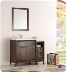 Fresca Cambridge 42" Antique Coffee Traditional Bathroom Vanity with Mirror