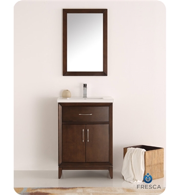 Fresca Cambridge 24" Antique Coffee Traditional Bathroom Vanity with Mirror