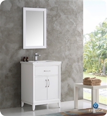 Fresca Cambridge 24" White Traditional Bathroom Vanity with Mirror