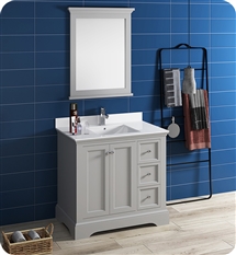 Fresca Windsor 36" Gray Traditional Bathroom Vanity with Mirror