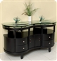 Fresca - Unico - Double Sink Bathroom Vanity w/ Tempered Glass Counter and Sink - FVN3331ES