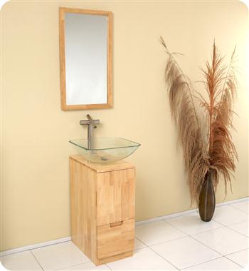 Fresca - Brilliante - (Natural Wood) Bathroom Vanity w/ Satin Nickel Faucet - FVN6117NW