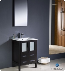 Fresca Torino 24" Espresso Modern Bathroom Vanity w/ Integrated Sink