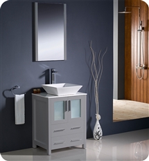 Fresca Torino 24" Grey Bathroom Vanity with Vessel Sink