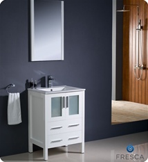 Fresca Torino 24" White Modern Bathroom Vanity w/ Integrated Sink