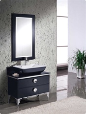 Fresca Moselle 36" Modern Glass Bathroom Vanity w/ Mirror