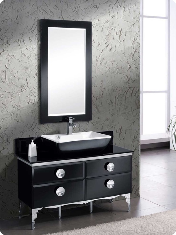 Bathroom Vanities Vanity Furniture Cabinets Rgm Fresca Moe 47 Modern Glass Bathroom Vanity W Mirror