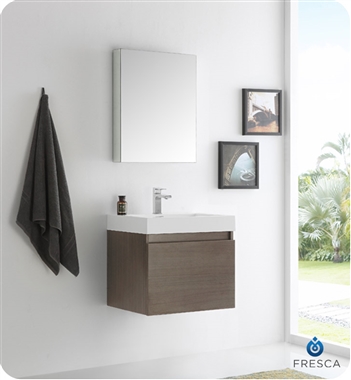 Fresca - Nano - (Gray Oak) Bathroom Vanity w/ Blum Storage System - FVN8006GO