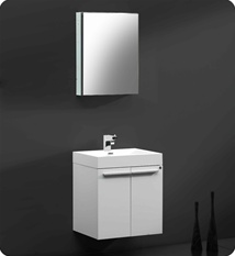 Fresca Alto 23" White Modern Bathroom Vanity with Medicine Cabinet