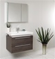 Fresca - Medio - (Gray Oak) Bathroom Vanity w/ Two Drawers and White Acrylic Countertop - FVN8080GO