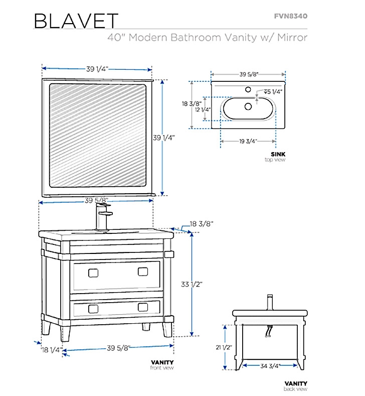 Bathroom Vanity Furniture Cabinets, Standard Mirror Height Above Vanity